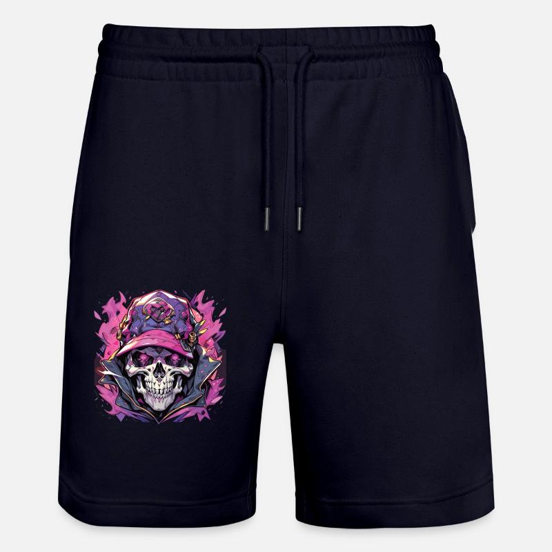 Crâne Crâne Crânes Crâne Squelette - Short de jogging bio TRAINER Stanley/Stella unisexe - marine foncé