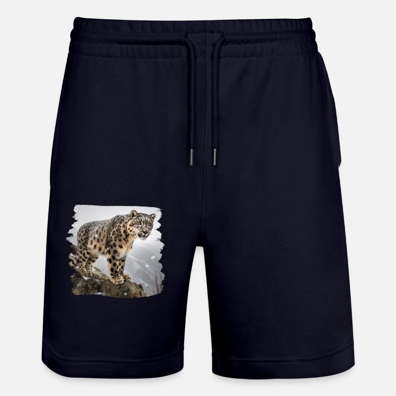 Snow Leopard Snow Leopard - Stanley/Stella Trainer Unisex Organic Jogging Shorts - dark navy