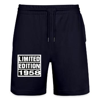 Limited Edition 1958 Geburtstag 1958 Vintage Retro - Stanley/Stella Unisex Bio Joggingshorts Trainer  - Dark navy - Vorne - Nik (191cm) & Marisol (170cm)