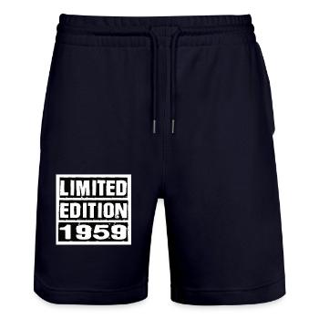 Limited Edition 1959 Geburtstag 1959 Vintage Retro - Stanley/Stella Unisex Bio Joggingshorts Trainer  - Dark navy - Vorne - Nik (191cm) & Marisol (170cm)