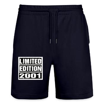 Limited Edition 2001 Geburtstag 2001 Vintage Retro - Stanley/Stella Unisex Bio Joggingshorts Trainer  - Dark navy - Vorne - Nik (191cm) & Marisol (170cm)