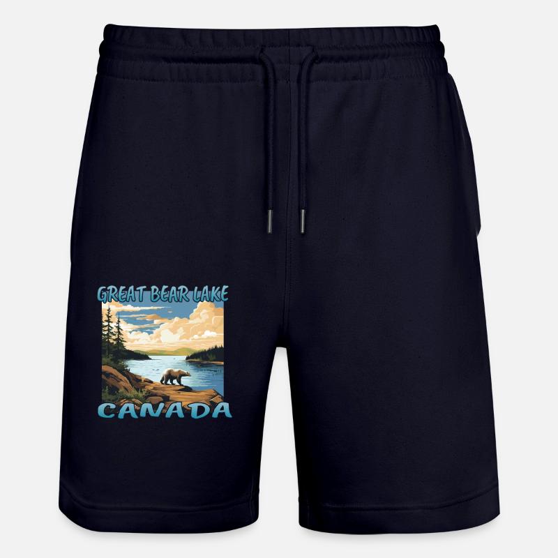 Grand lac de l’Ours, Canada - Short de jogging bio TRAINER Stanley/Stella unisexe - marine foncé