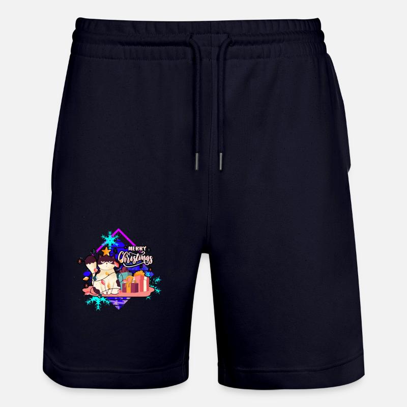 Chat en colère à l’arbre - Short de jogging bio TRAINER Stanley/Stella unisexe - marine foncé