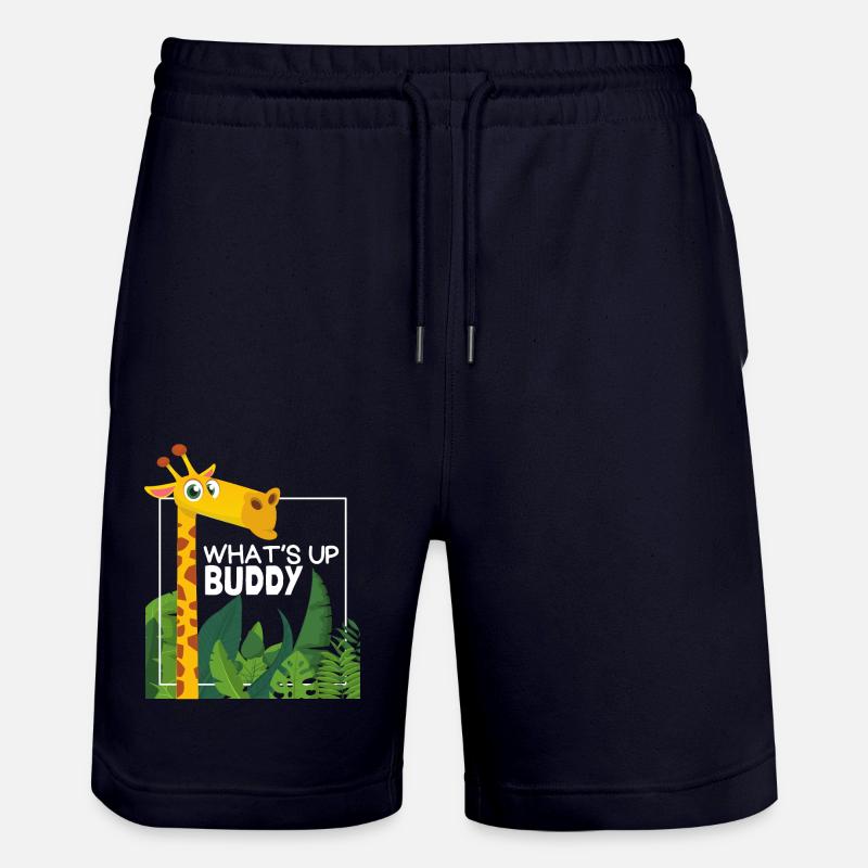 Lustige Giraffe, Comic Stil, Spruch - Stanley/Stella Unisex Bio Joggingshorts Trainer - Dark navy