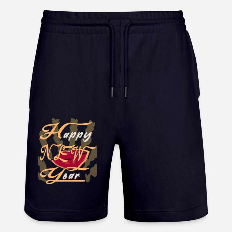 Bonne Année - Rétro - Red Lips - Short de jogging bio TRAINER Stanley/Stella unisexe - marine foncé