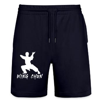 Wing Chun - Stanley/Stella Unisex Bio Joggingshorts Trainer  - Dark navy - Vorne - Nik (191cm) & Marisol (170cm)