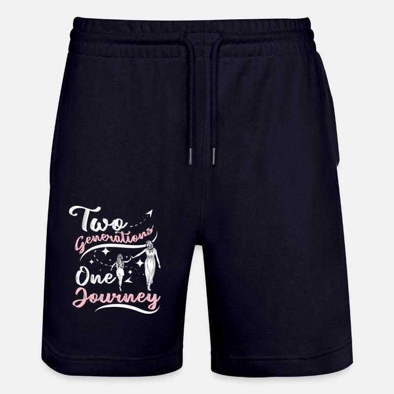 Mère-Fille deux générations en voyage - Short de jogging bio TRAINER Stanley/Stella unisexe - marine foncé