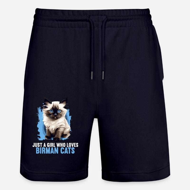 Chat de Birmanie Birma Katze - Short de jogging bio TRAINER Stanley/Stella unisexe - marine foncé