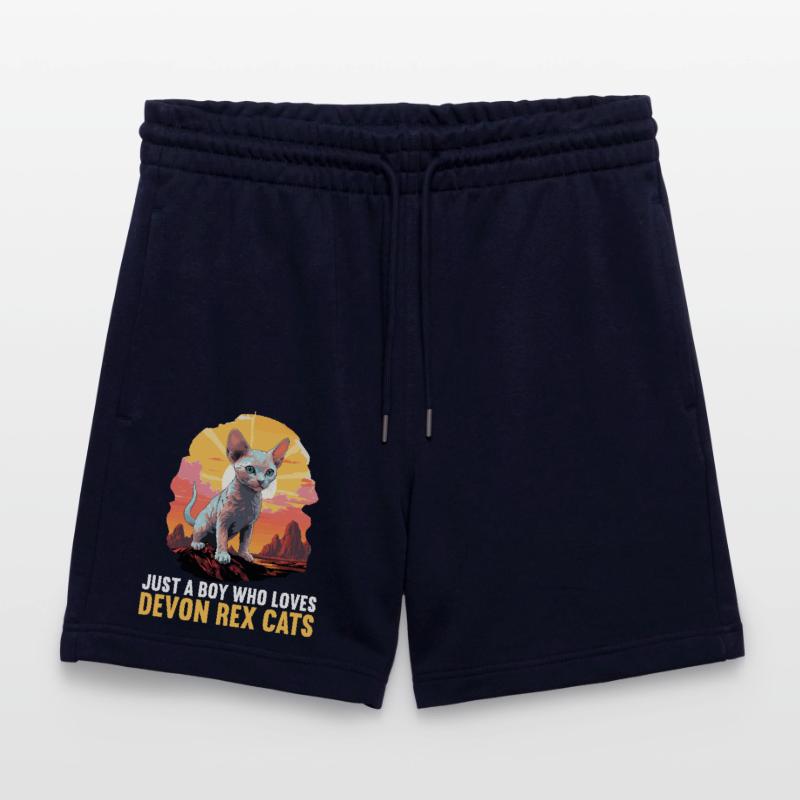 Devon Rex Kitten Devon Rex Cat Stanley/Stella Trainer Unisex Organic Jogging Shorts