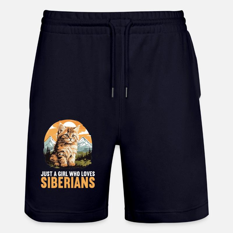 Chat Sibérien Sibirische Katze - Short de jogging bio TRAINER Stanley/Stella unisexe - marine foncé