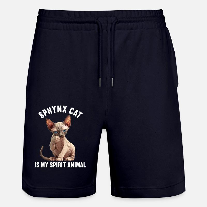 Sphynx Kätzchen Sphynx Katze - Stanley/Stella Unisex Bio Joggingshorts Trainer  - Dark navy