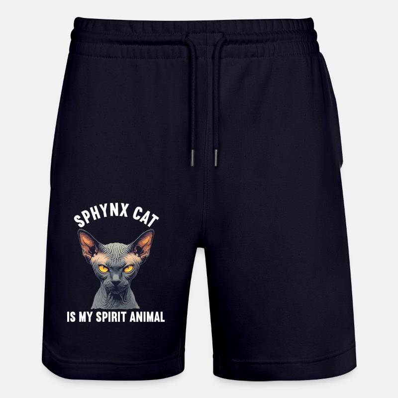 Sphynx Kitten Sphynx Cat - Stanley/Stella Trainer Unisex Organic Jogging Shorts - dark navy