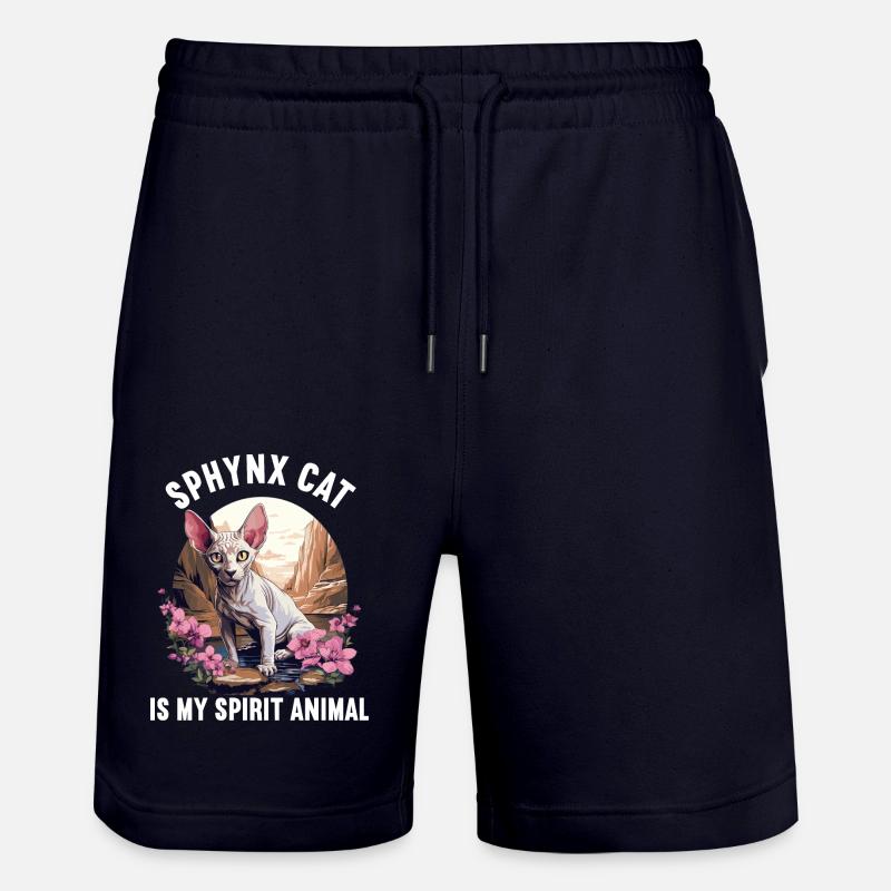 Sphynx Kätzchen Sphynx Katze - Stanley/Stella Unisex Bio Joggingshorts Trainer  - Dark navy