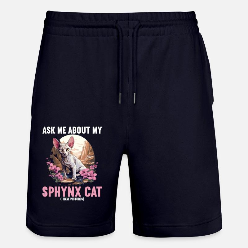Sphynx Kätzchen Sphynx Katze - Stanley/Stella Unisex Bio Joggingshorts Trainer - Dark navy