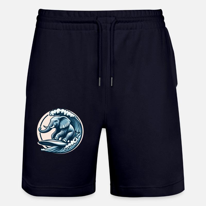 Éléphant surfeur - Short de jogging bio TRAINER Stanley/Stella unisexe - marine foncé