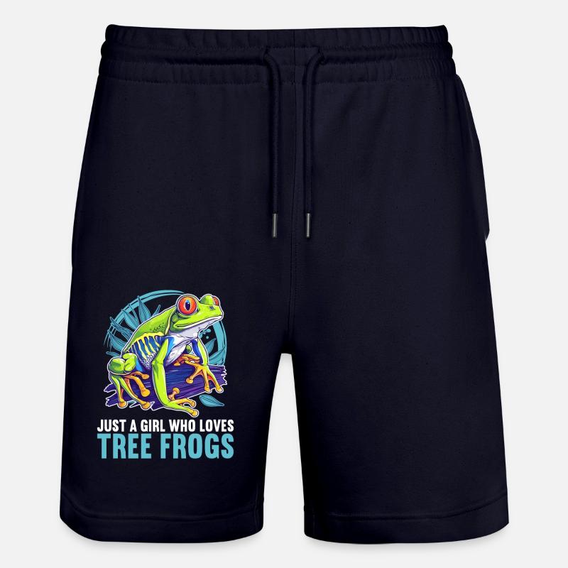 Tree Frog Baumfrösche Baumfrosch - Stanley/Stella Unisex Bio Joggingshorts Trainer  - Dark navy