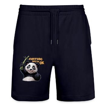 Motivierendes Panda Alles wird gut für einen - Stanley/Stella Unisex Bio Joggingshorts Trainer  - Dark navy - Vorne - Nik (191cm) & Marisol (170cm)