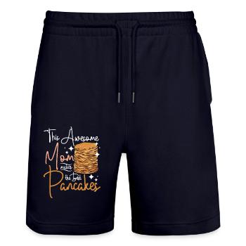 Mother's day This mom makes the best pancakes - Stanley/Stella Trainer Unisex Organic Jogging Shorts - dark navy - Front - Nik (191cm) & Marisol (170cm)