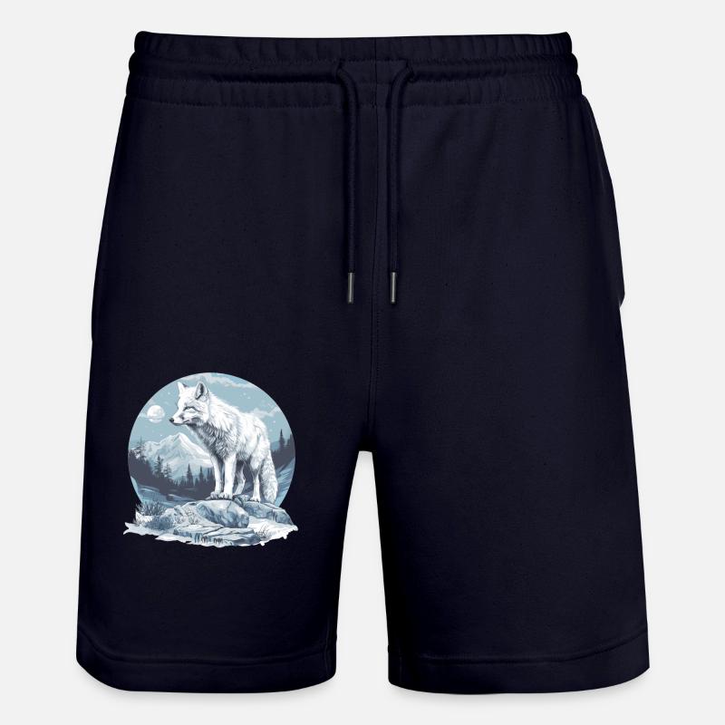 Renard arctique Polarfüchse Polarfuchs - Short de jogging bio TRAINER Stanley/Stella unisexe - marine foncé