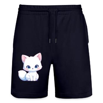Arctic Fox Polarfüchse Polarfuchs - Stanley/Stella Unisex Bio Joggingshorts Trainer  - Dark navy - Vorne - Nik (191cm) & Marisol (170cm)