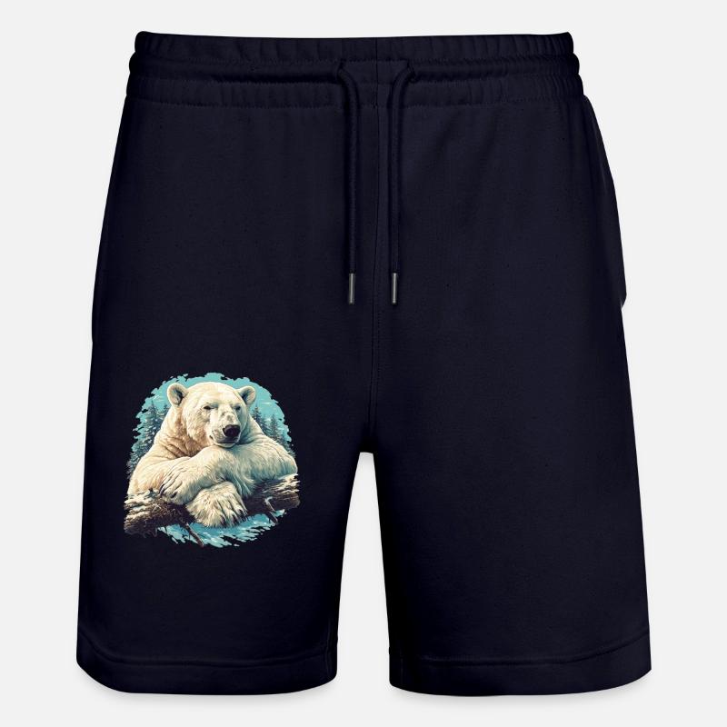 Polar Bear Eisbären Eisbär - Stanley/Stella Unisex Bio Joggingshorts Trainer  - Dark navy