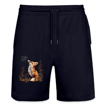 Drôle Renard Renard Art Animal Nature Animaux Animaux Sauvages - Short de jogging bio TRAINER Stanley/Stella unisexe - marine foncé - Devant - Nik (191cm) & Marisol (170cm)
