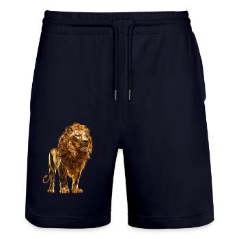 Löwe - Stanley/Stella Unisex Bio Joggingshorts Trainer  - Dark navy - Vorne - Nik (191cm) & Marisol (170cm)