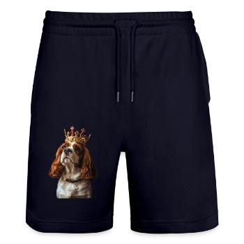 Cavalier King Charles Spaniel - Stanley/Stella Unisex Bio Joggingshorts Trainer  - Dark navy - Vorne - Nik (191cm) & Marisol (170cm)