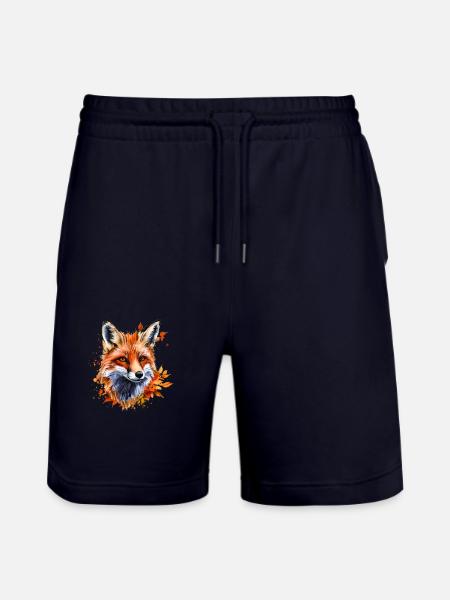 Herbst-Aquarell-Fuchs - Stanley/Stella Unisex Bio Joggingshorts Trainer  - Dark navy