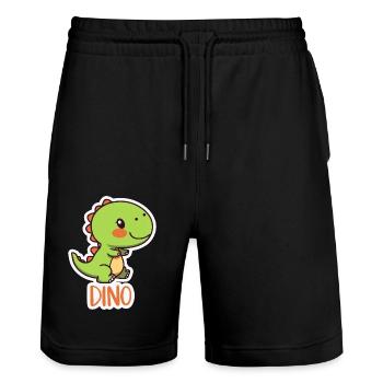 DINOSAURIER - Stanley/Stella Unisex Bio Joggingshorts Trainer  - Schwarz - Vorne - Nik (191cm) & Marisol (170cm)