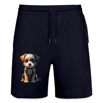 Lustiger Roboter Hund Cyborg Tier AI Dog Robot - Stanley/Stella Unisex Bio Joggingshorts Trainer  - Dark navy - Vorne - Nik (191cm) & Marisol (170cm)