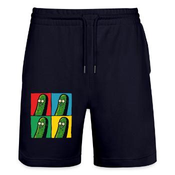 Lustige Gurken für Veganer und Vegetarier in der Diät - Stanley/Stella Unisex Bio Joggingshorts Trainer  - Dark navy - Vorne - Nik (191cm) & Marisol (170cm)