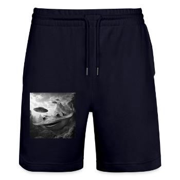 Stachelrochen - Stanley/Stella Unisex Bio Joggingshorts Trainer  - Dark navy - Vorne - Nik (191cm) & Marisol (170cm)