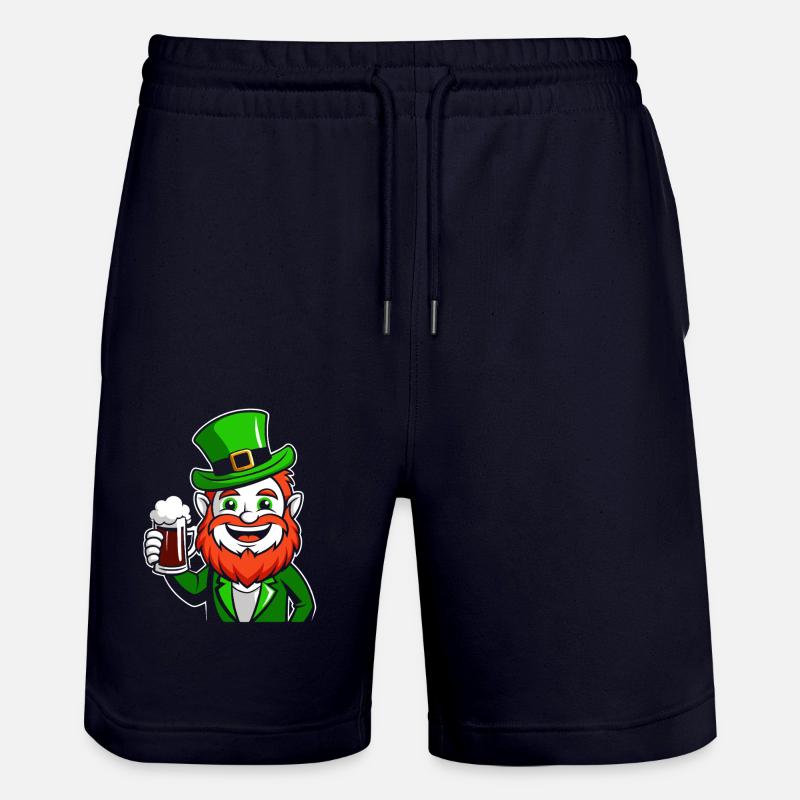 Leprechaun & Beer - Saint-Patrick - Irlande - Short de jogging bio TRAINER Stanley/Stella unisexe - marine foncé
