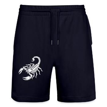 Scorpion - Dard venimeux - Conservation des espèces - Habitat - Short de jogging bio TRAINER Stanley/Stella unisexe - marine foncé - Devant - Nik (191cm) & Marisol (170cm)
