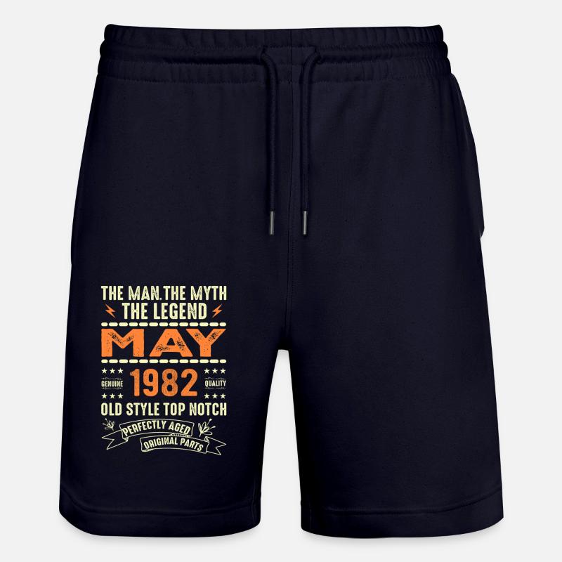 Anniversaire Mai 1982 - Mai 1982 - Short de jogging bio TRAINER Stanley/Stella unisexe - marine foncé