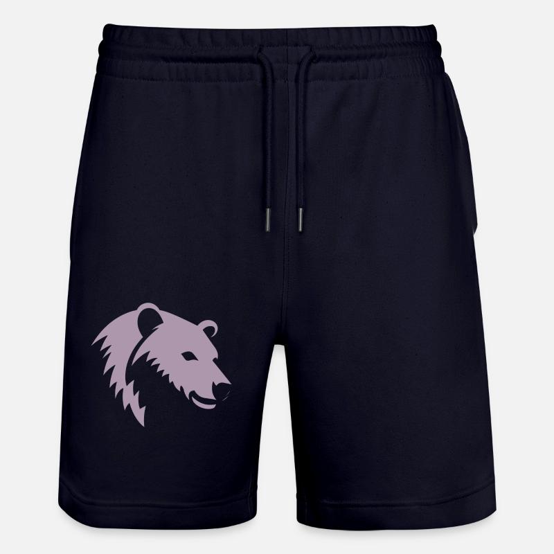 Bär Silhouette eines Eisbärkopfes - Stanley/Stella Unisex Bio Joggingshorts Trainer  - Dark navy