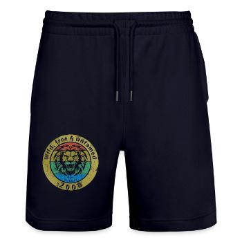 16. Geburtstag Wild, free & untamed since 08/2008 - Stanley/Stella Unisex Bio Joggingshorts Trainer  - Dark navy - Vorne - Nik (191cm) & Marisol (170cm)