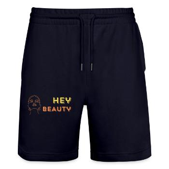Hey beauty - Stanley/Stella Unisex Bio Joggingshorts Trainer  - Dark navy - Vorne - Nik (191cm) & Marisol (170cm)