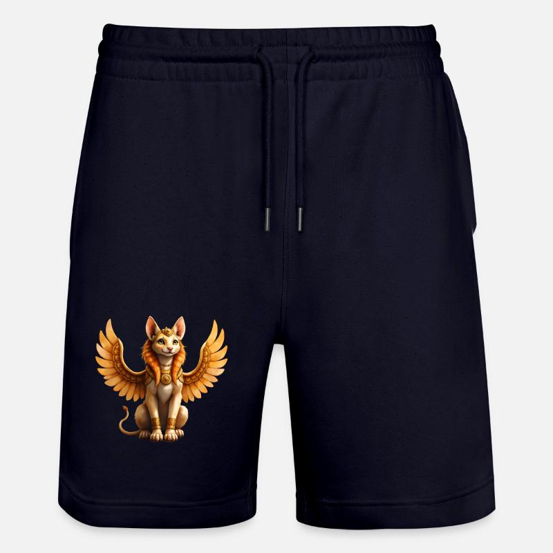 Chat ailé doré - Short de jogging bio TRAINER Stanley/Stella unisexe - marine foncé