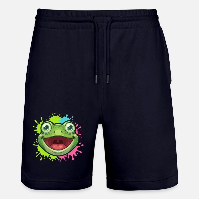 Fröhlicher Frosch Spritzer - Stanley/Stella Unisex Bio Joggingshorts Trainer  - Dark navy