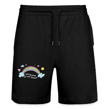 ABA Therapist Sped Teacher Progress Is Not Linear - Stanley/Stella Trainer Unisex Organic Jogging Shorts - black - Front - Nik (191cm) & Marisol (170cm)
