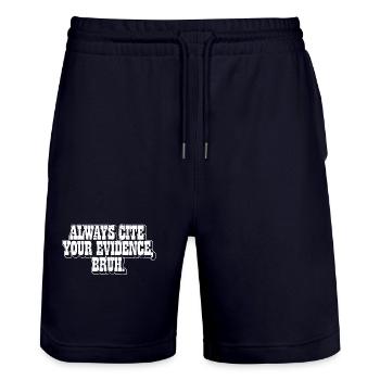 Funny English Teacher Always Cite Your Evidence - Stanley/Stella Unisex Bio Joggingshorts Trainer  - Dark navy - Vorne - Nik (191cm) & Marisol (170cm)