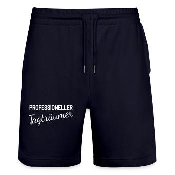 Professioneller Tagträumer - Stanley/Stella Unisex Bio Joggingshorts Trainer  - Dark navy - Vorne - Nik (191cm) & Marisol (170cm)