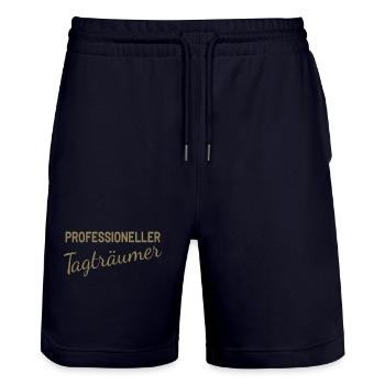Professioneller Tagträumer - Stanley/Stella Unisex Bio Joggingshorts Trainer  - Dark navy - Vorne - Nik (191cm) & Marisol (170cm)