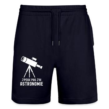 Je peux pas j ai astronomie 1 - Short de jogging bio TRAINER Stanley/Stella unisexe - marine foncé - Devant - Nik (191cm) & Marisol (170cm)