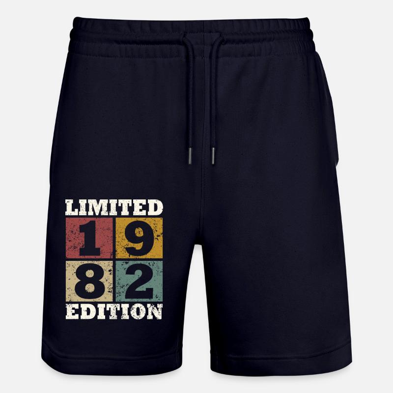 Vintage Cadeau 1982 Anniversaire Édition limitée - Short de jogging bio TRAINER Stanley/Stella unisexe - marine foncé