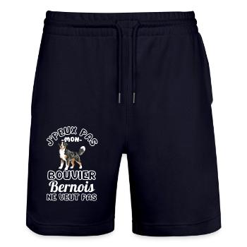 bouvier bernois chien mignon - Short de jogging bio TRAINER Stanley/Stella unisexe - marine foncé - Devant - Nik (191cm) & Marisol (170cm)