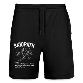 Skiopath Définition Fun Après-ski Skieur - Short de jogging bio TRAINER Stanley/Stella unisexe - noir - Devant - Nik (191cm) & Marisol (170cm)