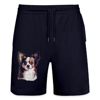 Chihuahua - Stanley/Stella Unisex Bio Joggingshorts Trainer  - Dark navy - Vorne - Nik (191cm) & Marisol (170cm)